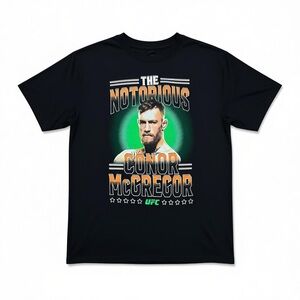 New Official UFC Mens Large Black Conor McGregor Graphic T-Shirt